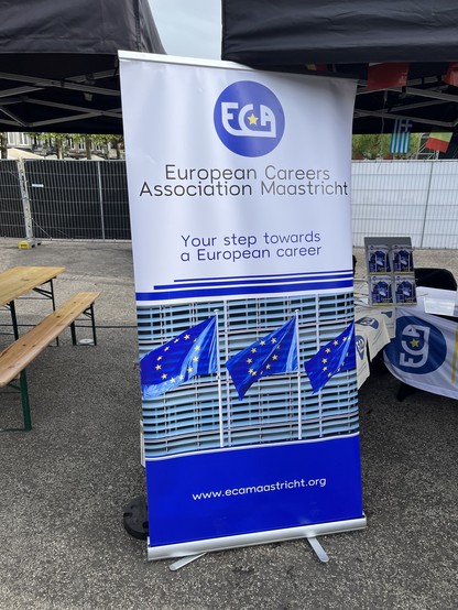 A sign advertising EU careers