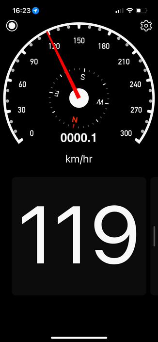 119 km/h speedometer 