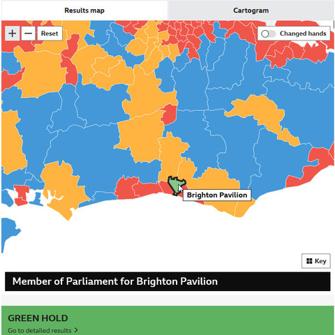 UK General election 2024
see

https://www.bbc.com/news/articles/c4nglegege1o

Green #hold:

Siân Berry now after Caroline Lucas

Brighton Pavilion results
https://www.bbc.com/news/election/2024/uk/constituencies/E14001130