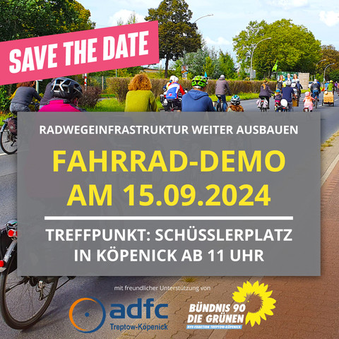 SAVE THE DATE:
Fahrrad-Demo am 15.09.2024