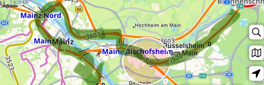 A diversion route around Mainz 