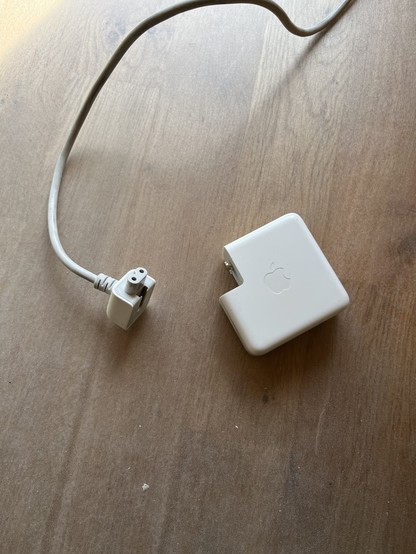 A disconnected MacBook power supply 