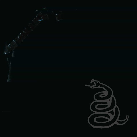 Ein schwarzes Album-Cover. Oben links, kaum zu erkennen, um 45 Grad nach links gedreht, ein schwarzes bis dunkelblaues Metallica-Logo. Unten rechts eine graue Zeichnung einer zusammengerollten Schlange in Angriffsstellung.